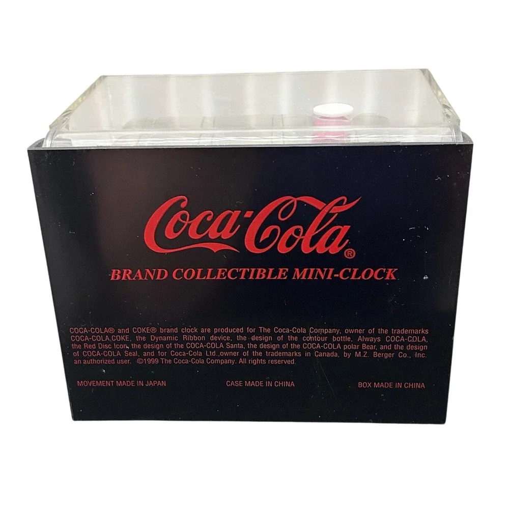 Vintage 1999 Coca-Cola Polar Bear Mini-Clock Collectible ST1000 Japan Movement